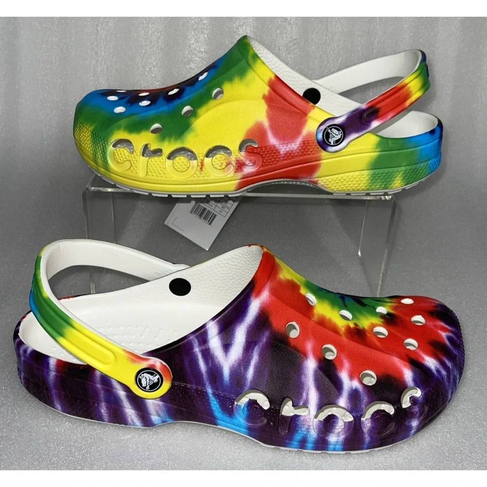 Crocs Baya Classic Tie Dye Graphic Clog Multi Color 206883-90H Men's Size 11 NEW